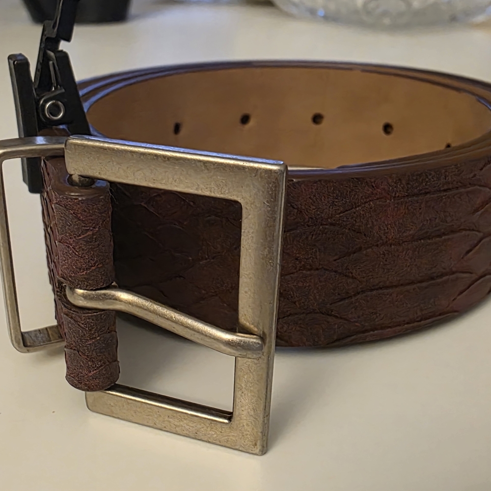 Brown Textured Men's Belt